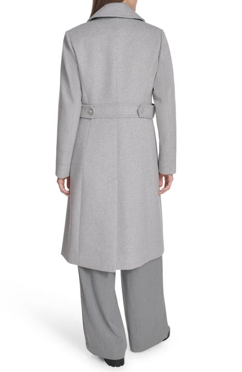 Kenneth Cole New York Notch Lapel Military Coat In Gray