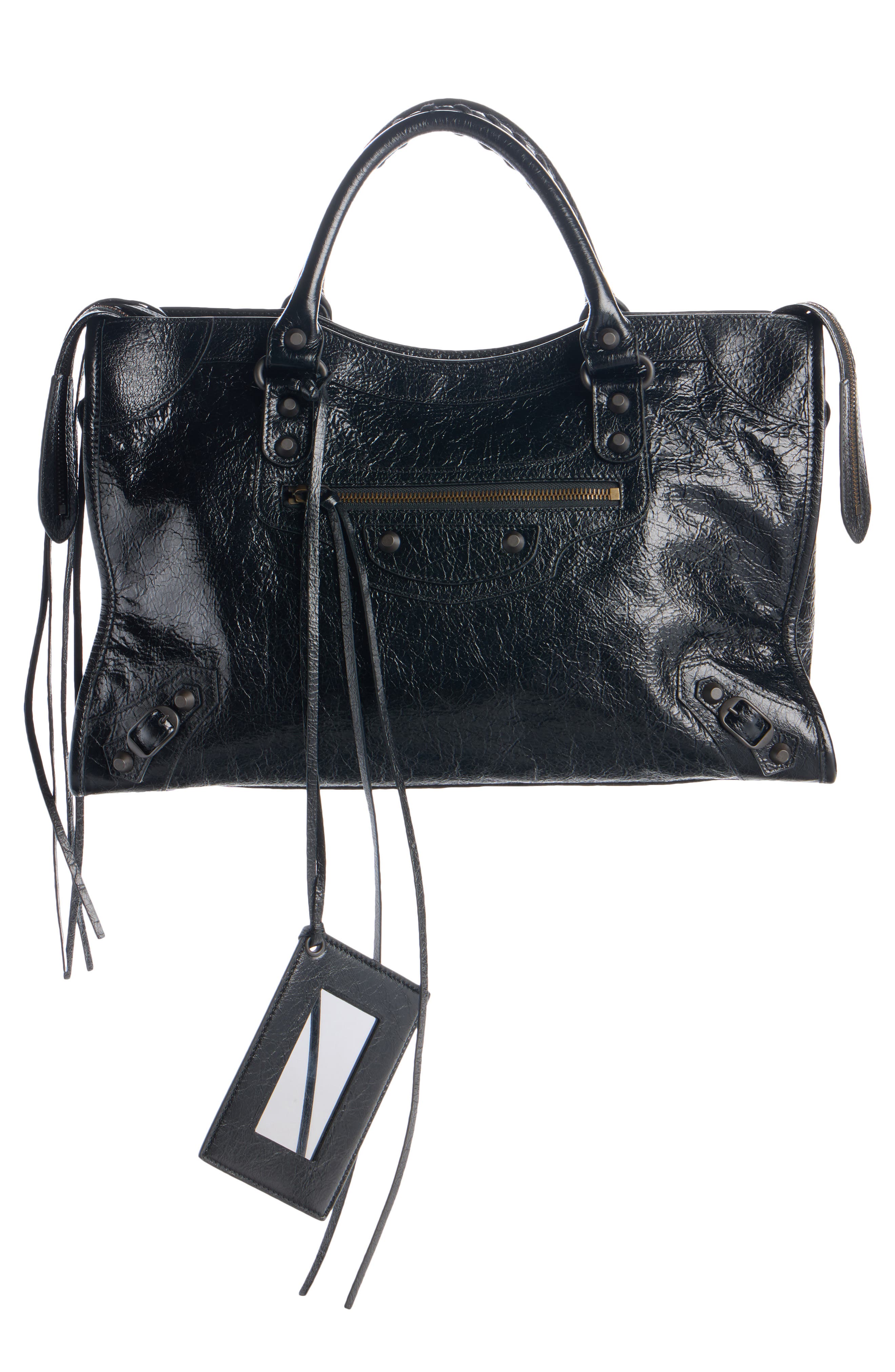 Le City First Leather Handbag, Main, color, 1000 BLACK