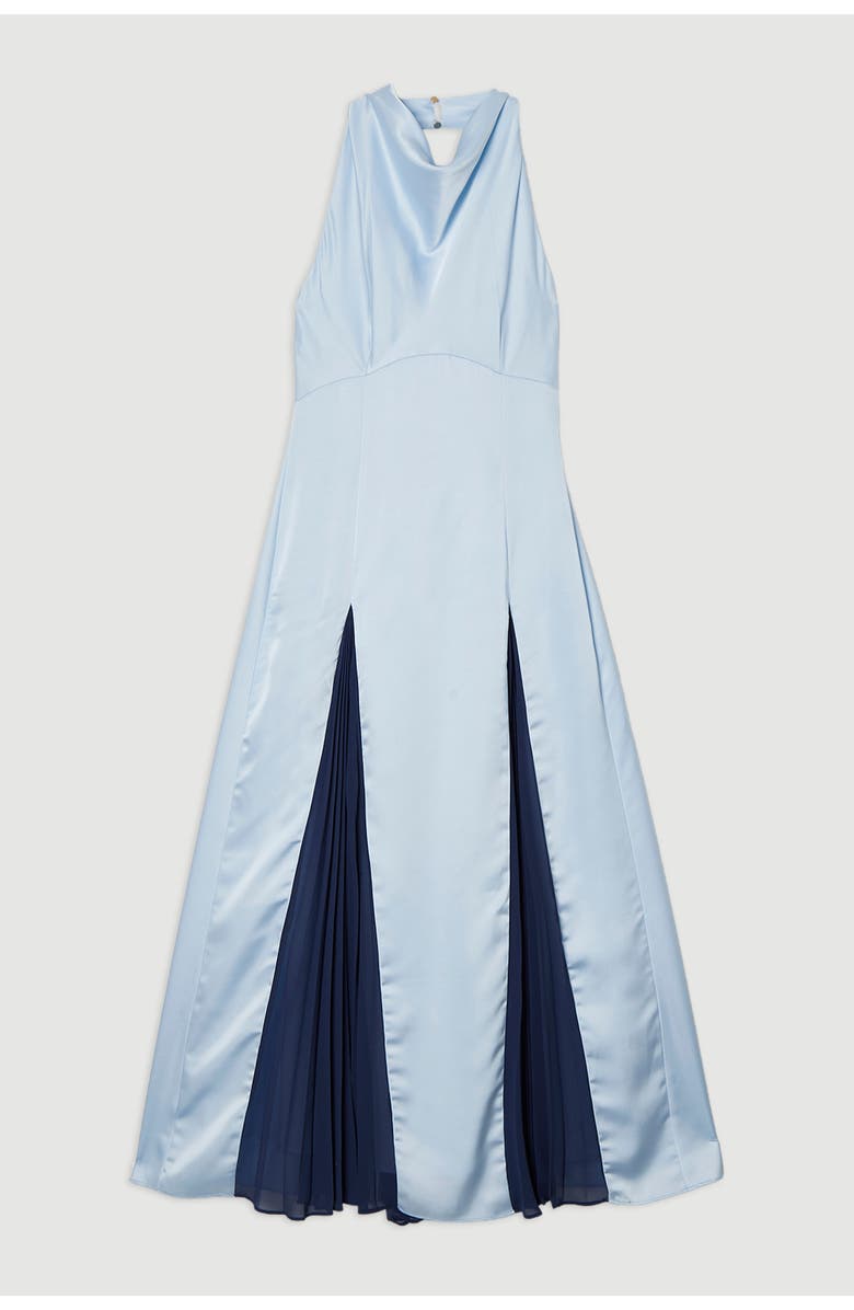 Karen Millen Woven Satin Maxi Dress, Alternate, color, Blue