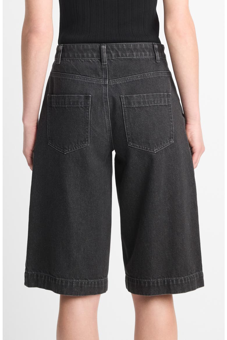 Longline Denim Shorts, Alternate, color, WASHED BLACK