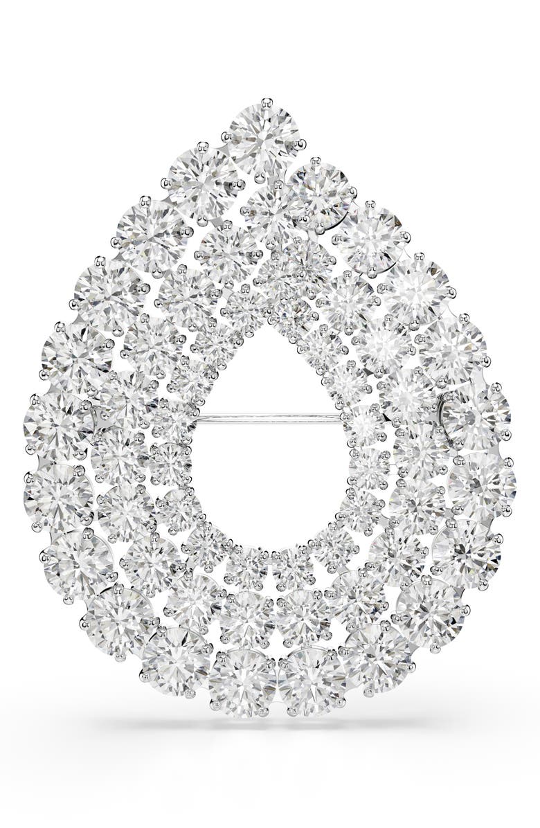 Swarovski Matrix Swarovski Crystal Brooch, Main, color, White