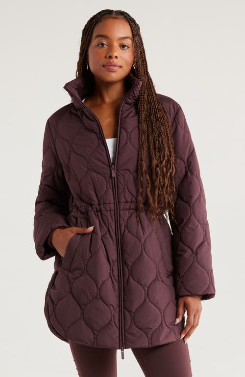 Zella Longline Onion Quilted Bomber Jacket