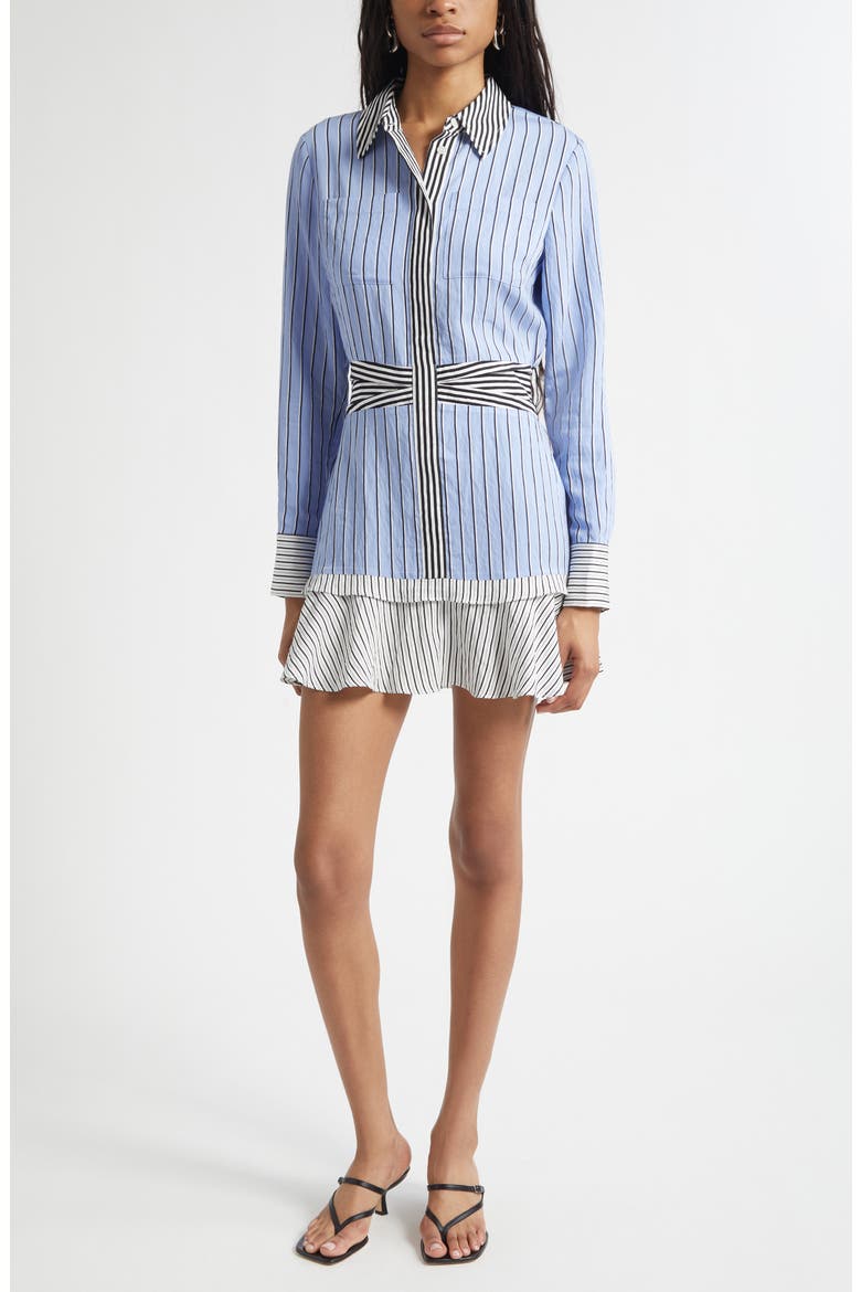 Solana Long Sleeve Stripe Minidress, Main, color, MULTI CATALINA STRIPE