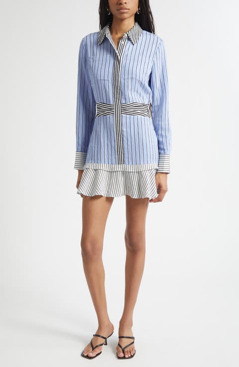 Solana Long Sleeve Stripe Minidress