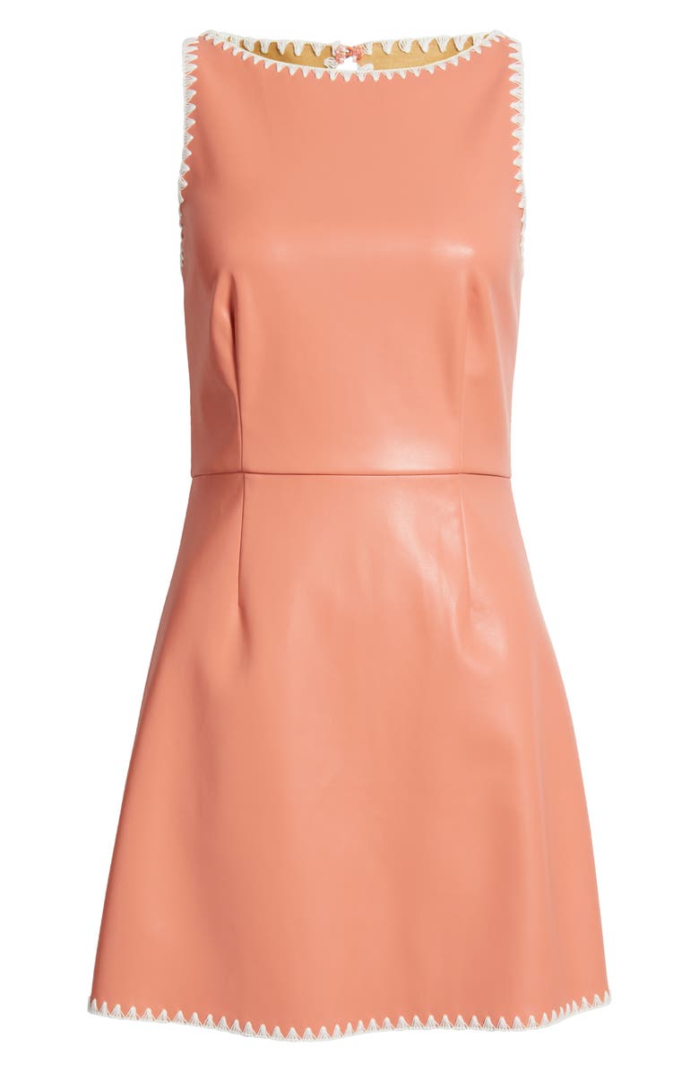 Saylor Pices Sleeveless Faux Leather Sheath Cocktail Dress, Alternate, color, 