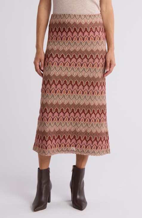 Flame Stitch Maxi Skirt