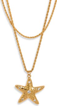 FRASIER STERLING Sea Star Layered Pendant Necklace
