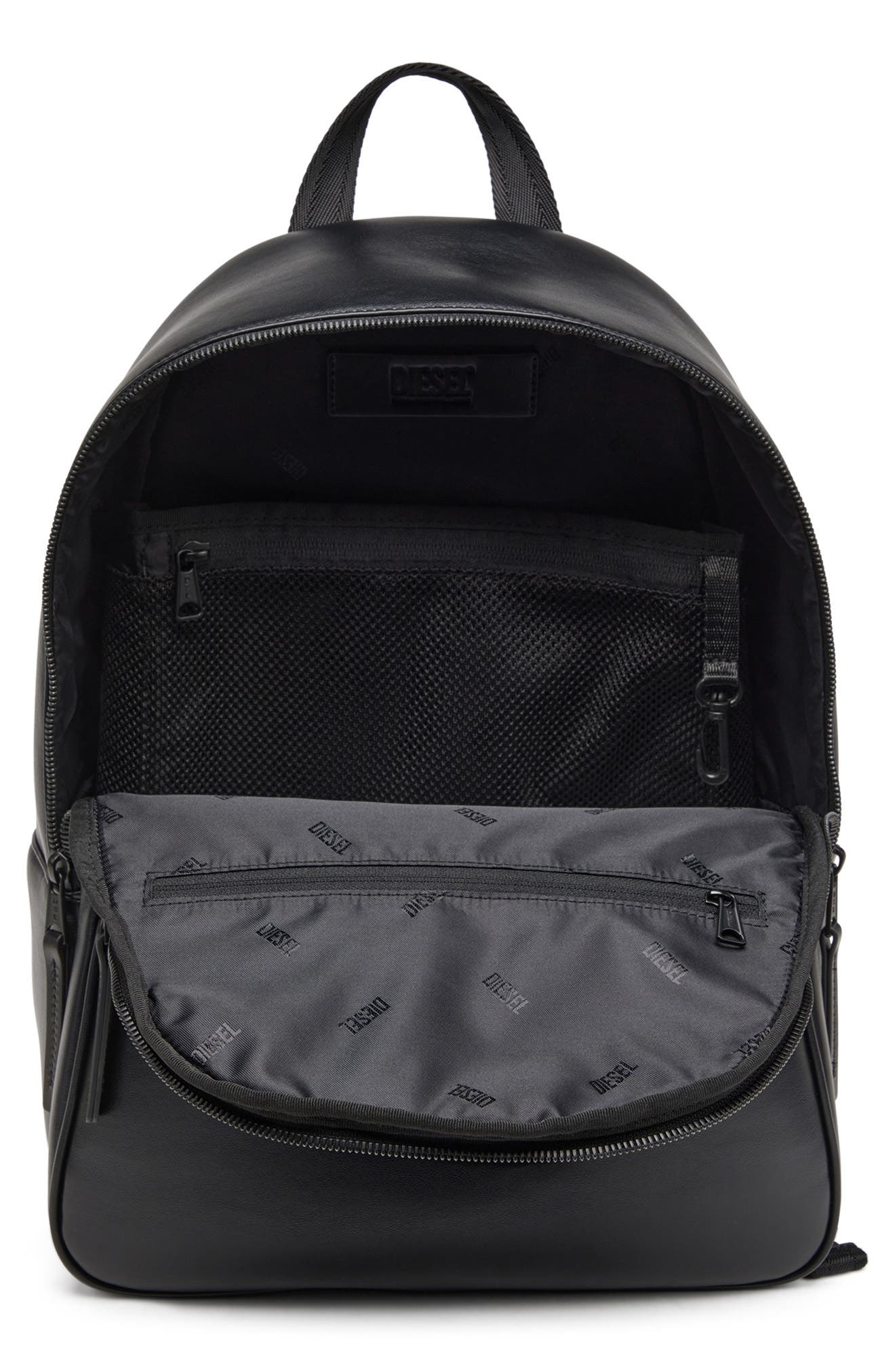 DIESEL<sup
®</sup
 Holi-D Faux Leather Backpack, Alternate, color, Black