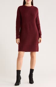 NORDSTROM RACK Textured Stitch Long Sleeve Sweater Dress