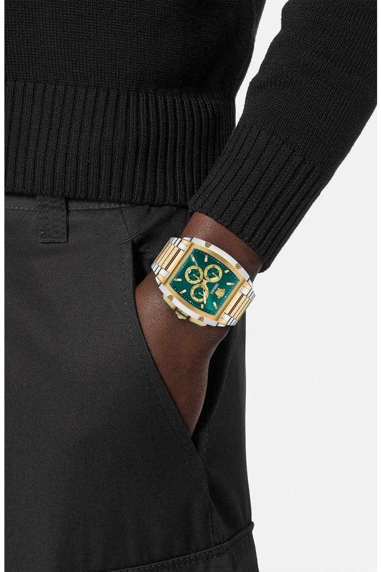 Dominus Chronograph Bracelet Watch, 42mm x 50mm, Alternate, color, TWO TONE