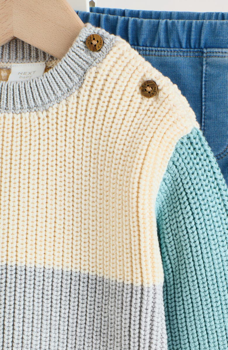 NEXT Colorblock Sweater & Leggings Set, Alternate, color, Blue