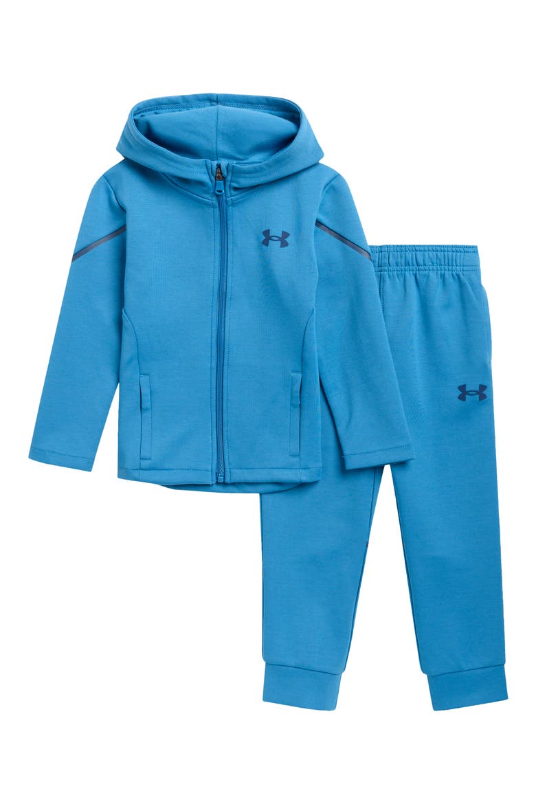 Kids' Double Knit Full Zip Hoodie and Joggers Set, Main, color, AEGEAN BLUE
