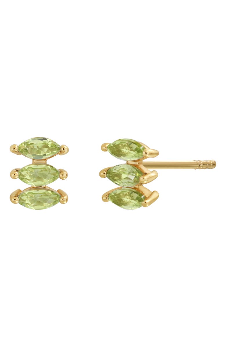 Bony Levy 14K Gold Marquise Peridot Stud Earrings, Main, color, 14K Yellow Gold