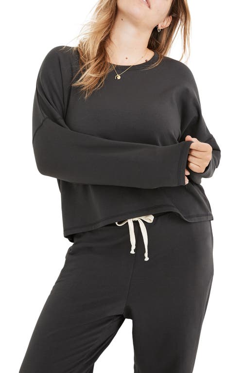 Madewell Mwl Superbrushed Easygoing Sweatshirt In Black