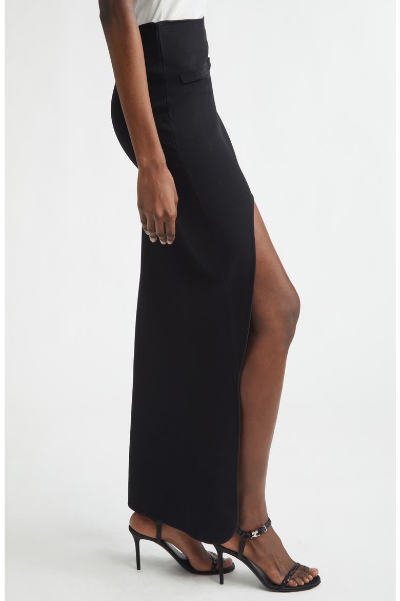 Asymetric Knit Skirt, Alternate, color, BLACK