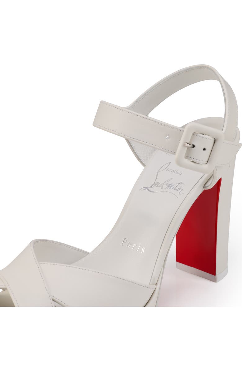 Christian Louboutin Cora Block Heel Sandal, Alternate, color, Bianco/ Lin Bianco