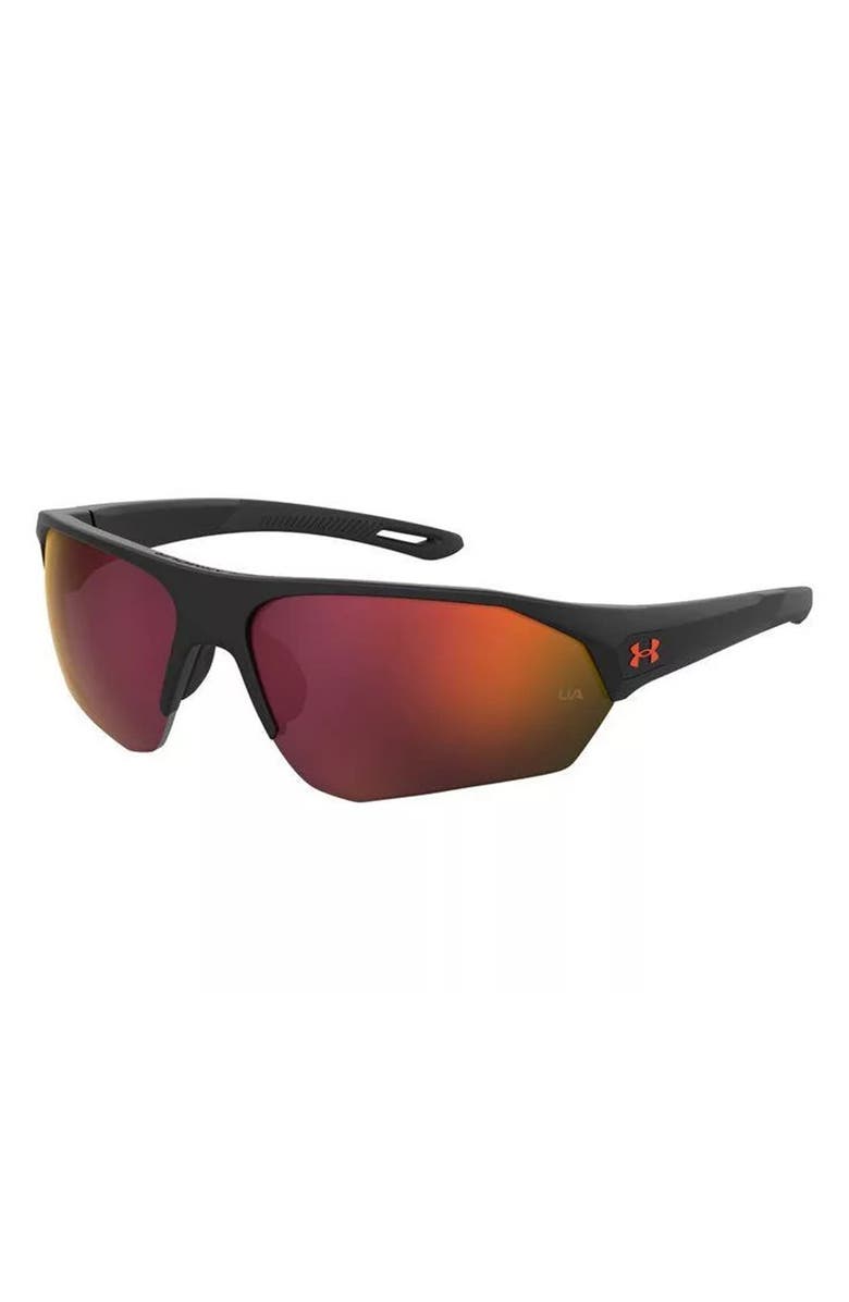 Under Armour Half Rim Sport Sunglasses, Alternate, color, Matte Black Orange
