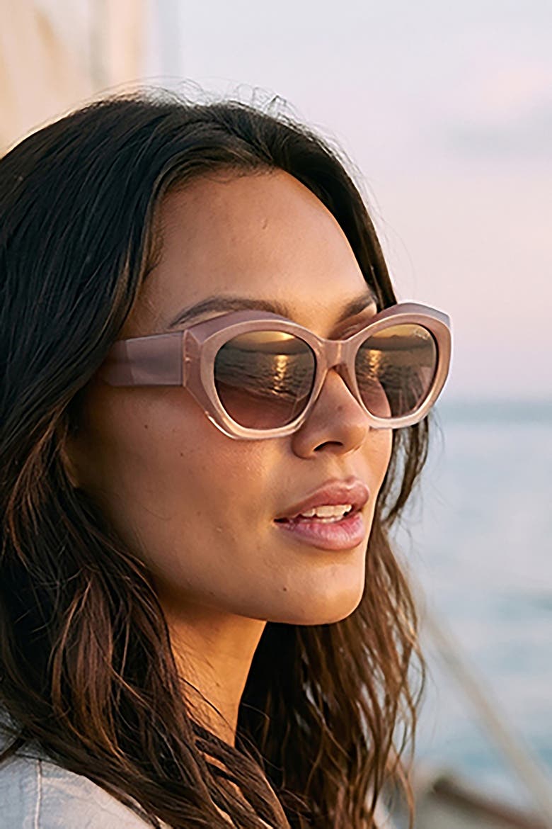 Alice 52mm Polarized Oversized Sunglasses, Alternate, color, Blush