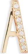 LANA 14K Gold Diamond Initial Single Stud Earring