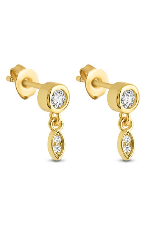 Sterling Forever Alice Cubic Zirconia Drop Earrings In Gold