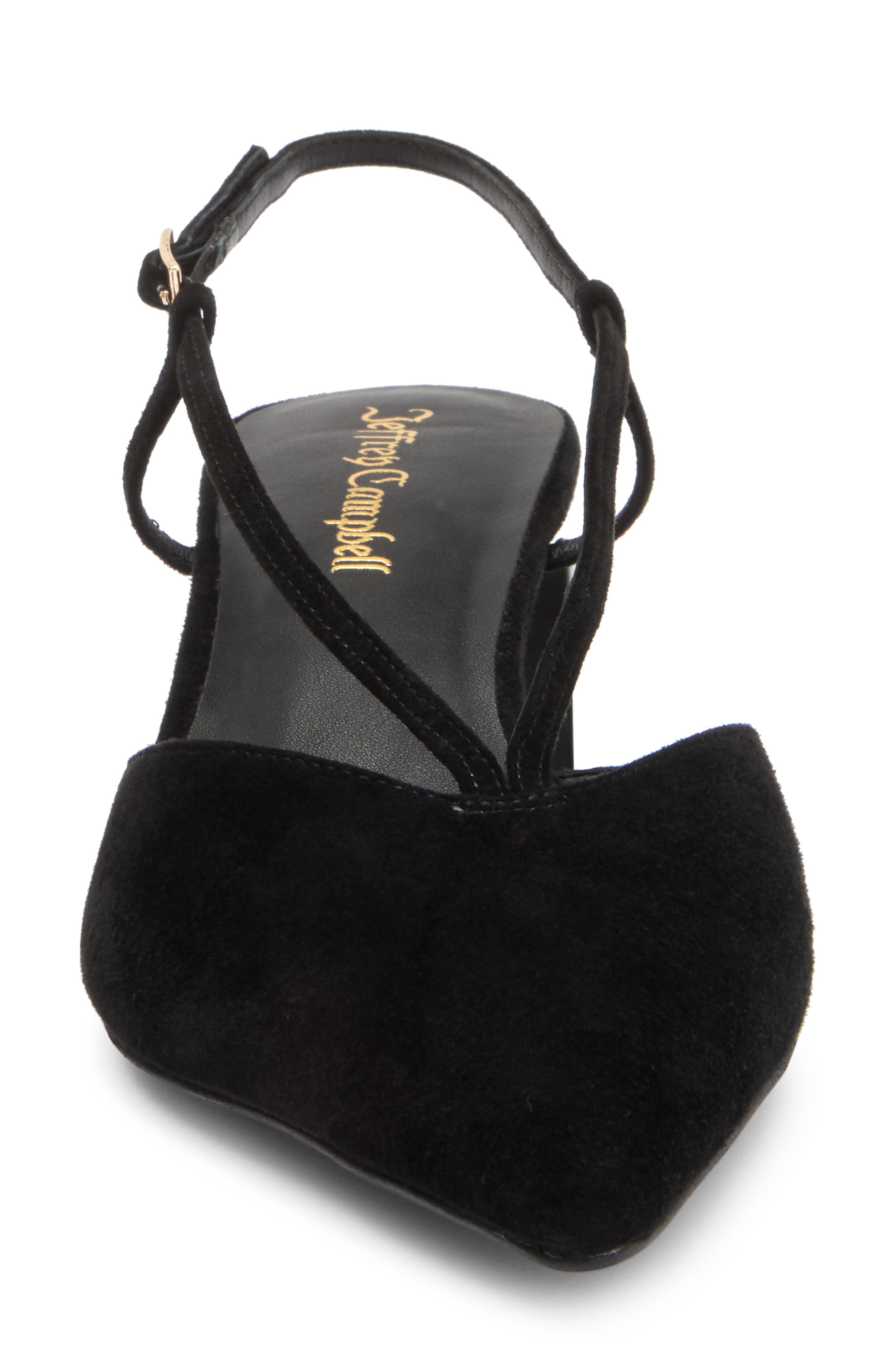 Jeffrey Campbell Annemarie Slingback Pointed Toe Pump, Alternate, color, Black Suede