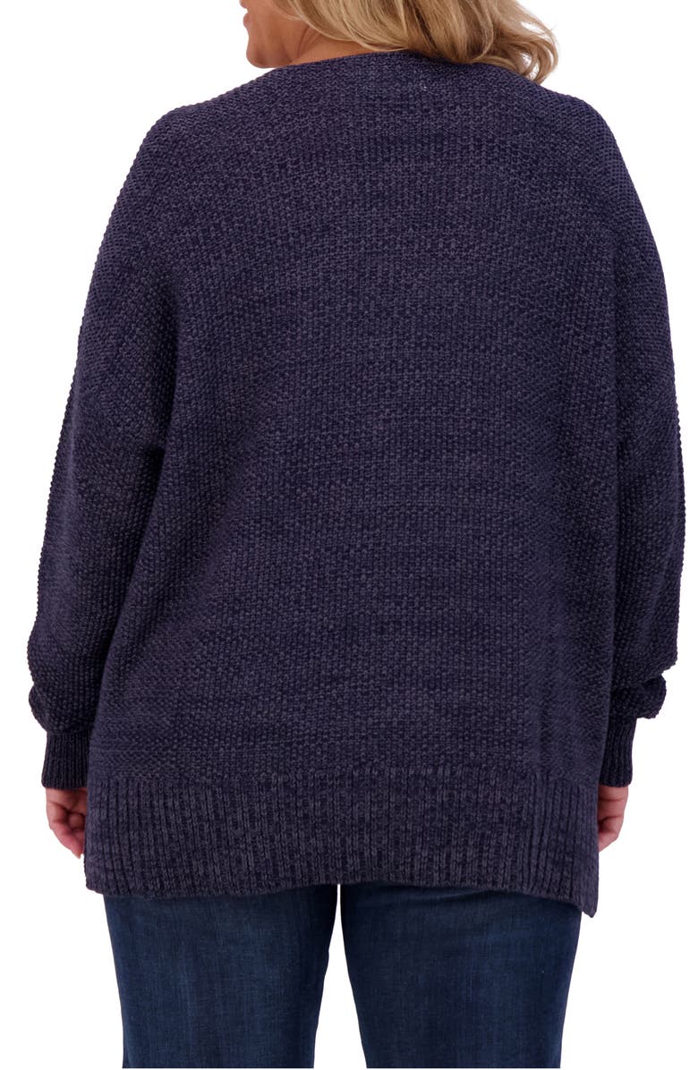 Lucky Brand V-Neck Textured Knit Sweater, Alternate, color, American Navy