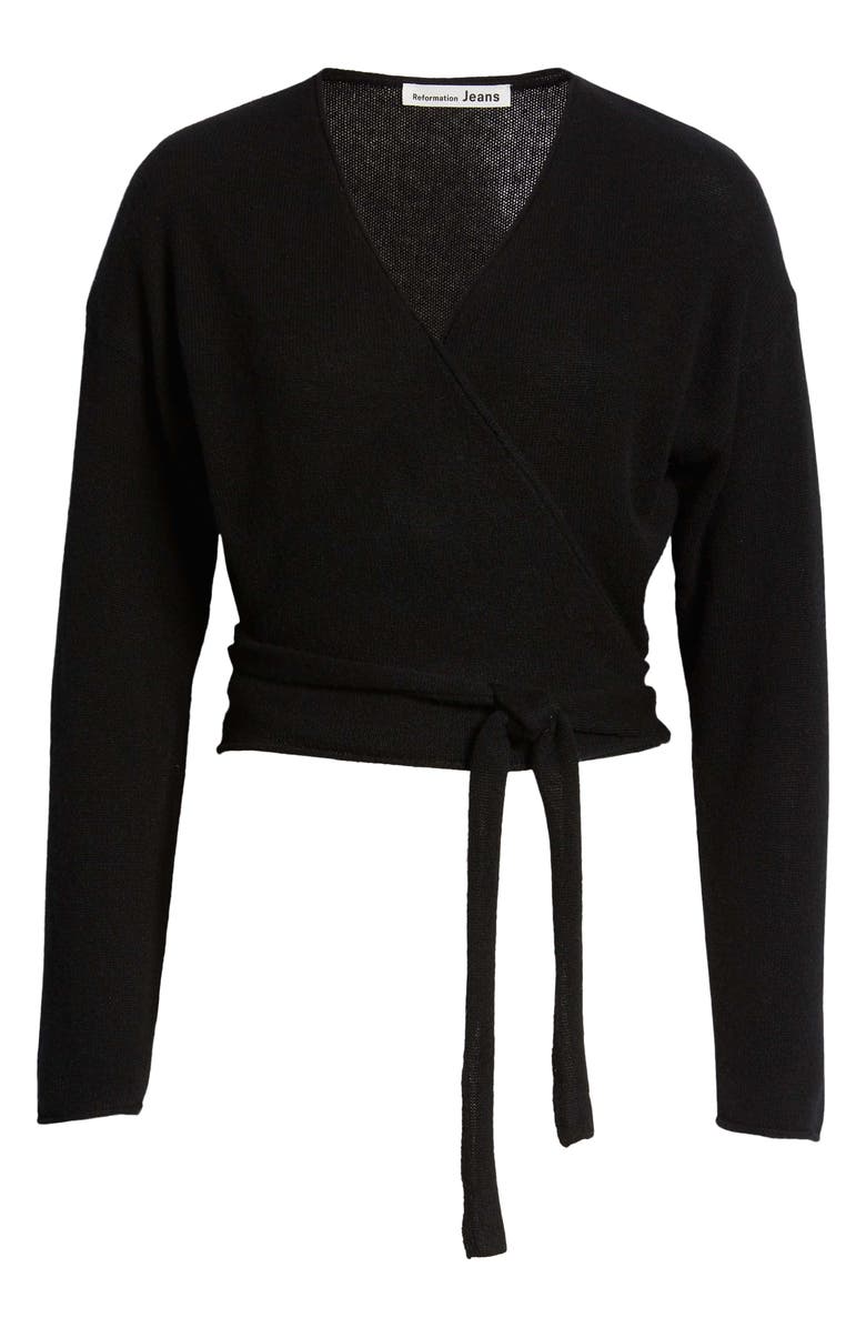 Reformation Cashmere Wrap Sweater, Alternate, color,