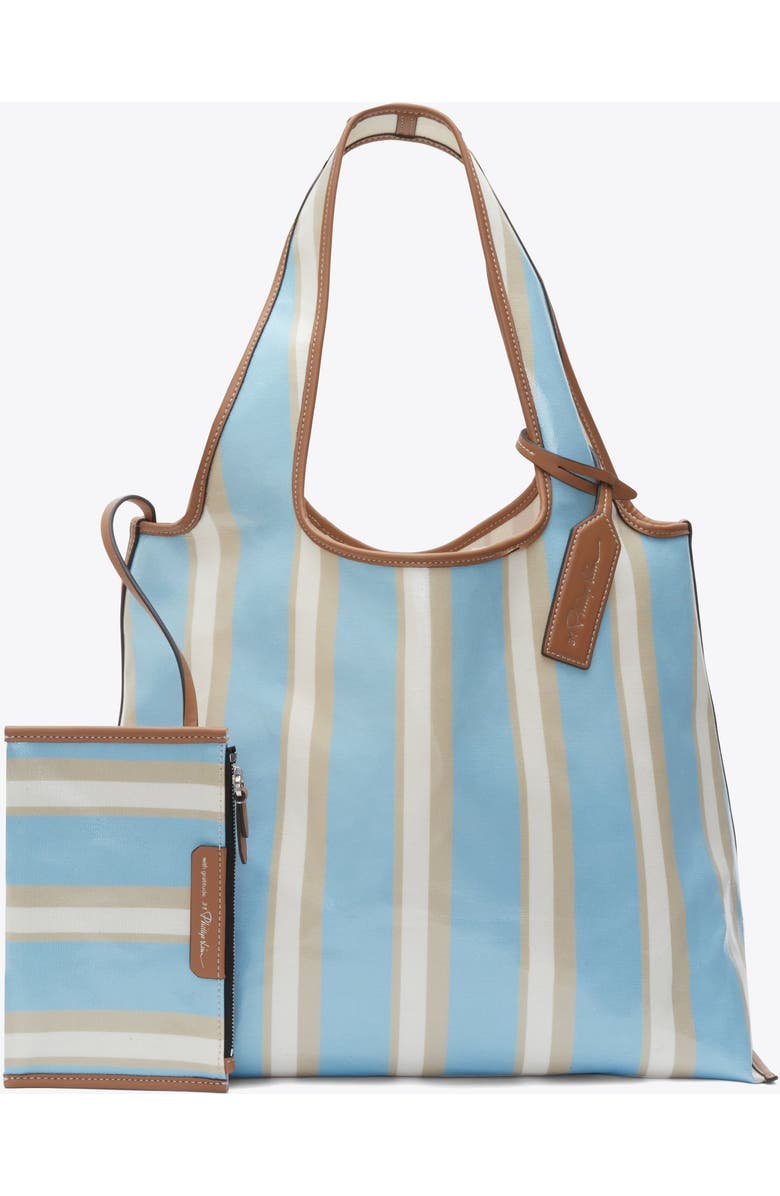 3.1 Phillip Lim Dual Stripe Market Tote, Main, color, Blue-Pink Multi