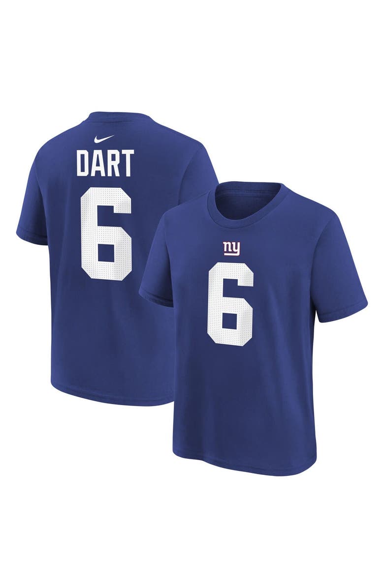 Nike Youth Nike Jaxson Dart Royal New York Giants Name & Number T-Shirt, Main, color, Royal