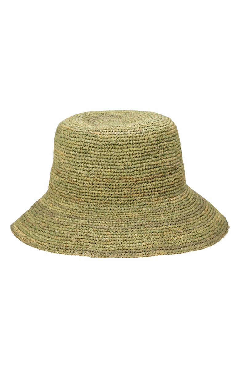 San Diego Hat Weekend Straw Bucket Hat, Main, color, Green