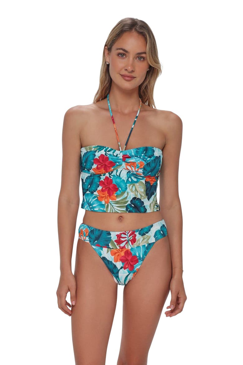Byron High Waist Bikini Swim Bottoms, Main, color, Tiki Tango Rib