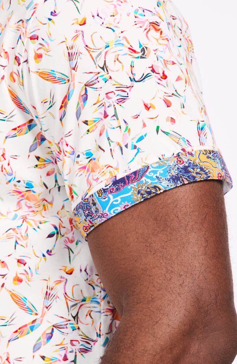 Robert Graham Wilmot Short Sleeve Cotton Button-Up Shirt, Alternate, color, White