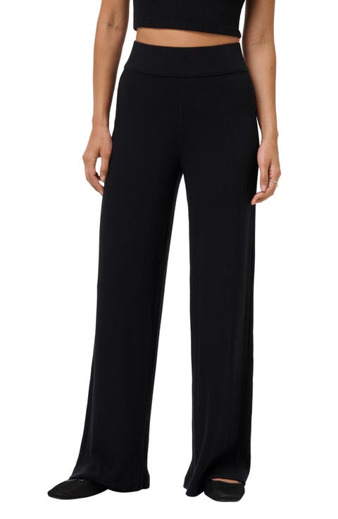 Evening Retreat Rib Wide Leg Pull-On Pants