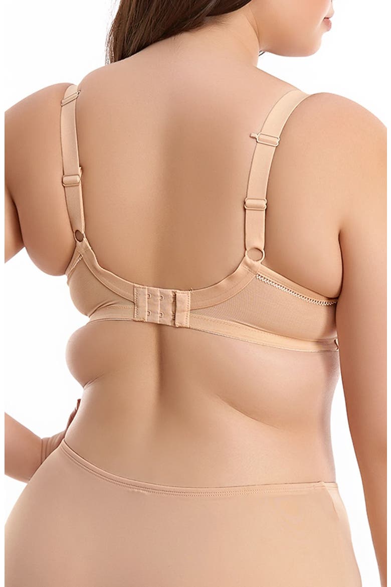 Bijou Full Figure Underwire Plunge Bra, Alternate, color, SAND