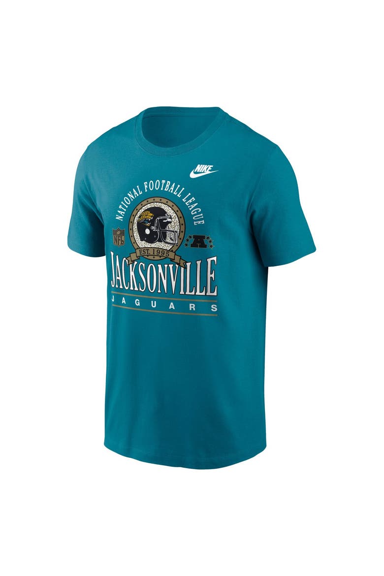 Men's Nike Teal Jacksonville Jaguars Rewind Team Spirit Essential Cotton T-Shirt, Alternate, color, Teal