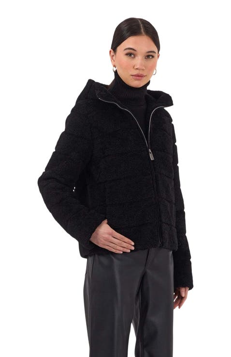 Horizontal Curly Shearling Lamb Jacket