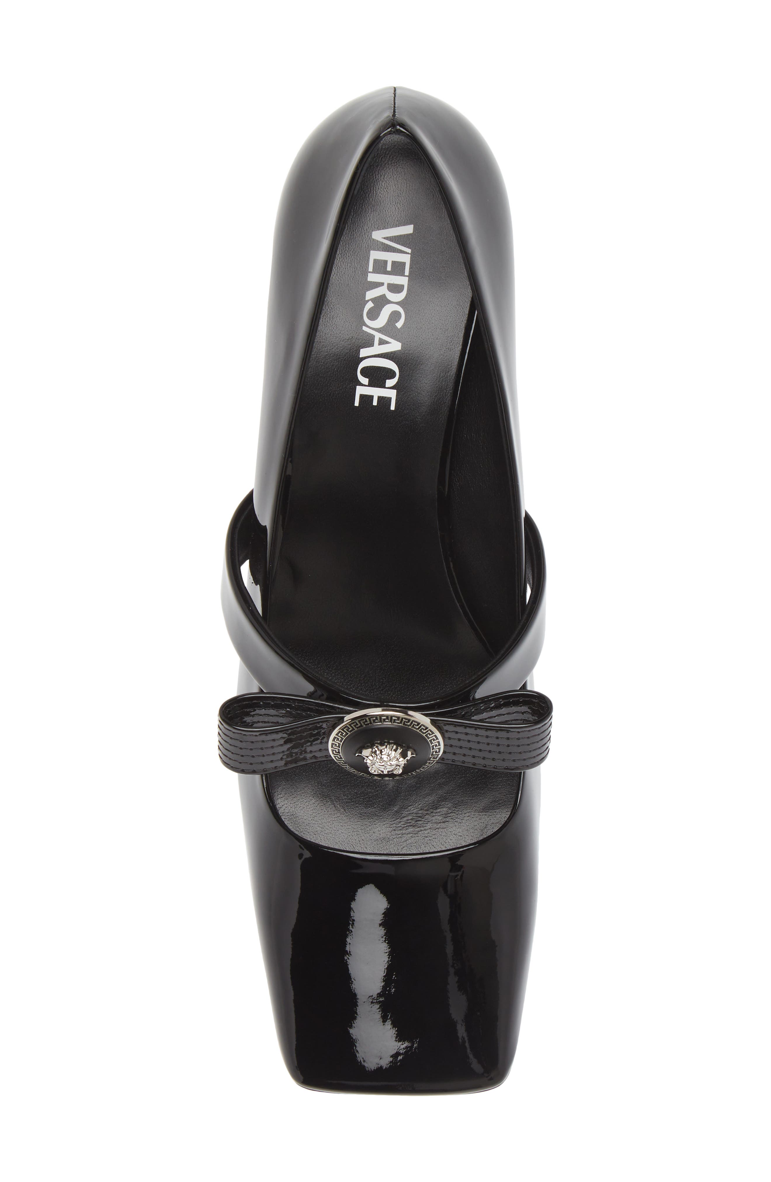Versace Medusa Bow Mary Jane Pump, Alternate, color, 