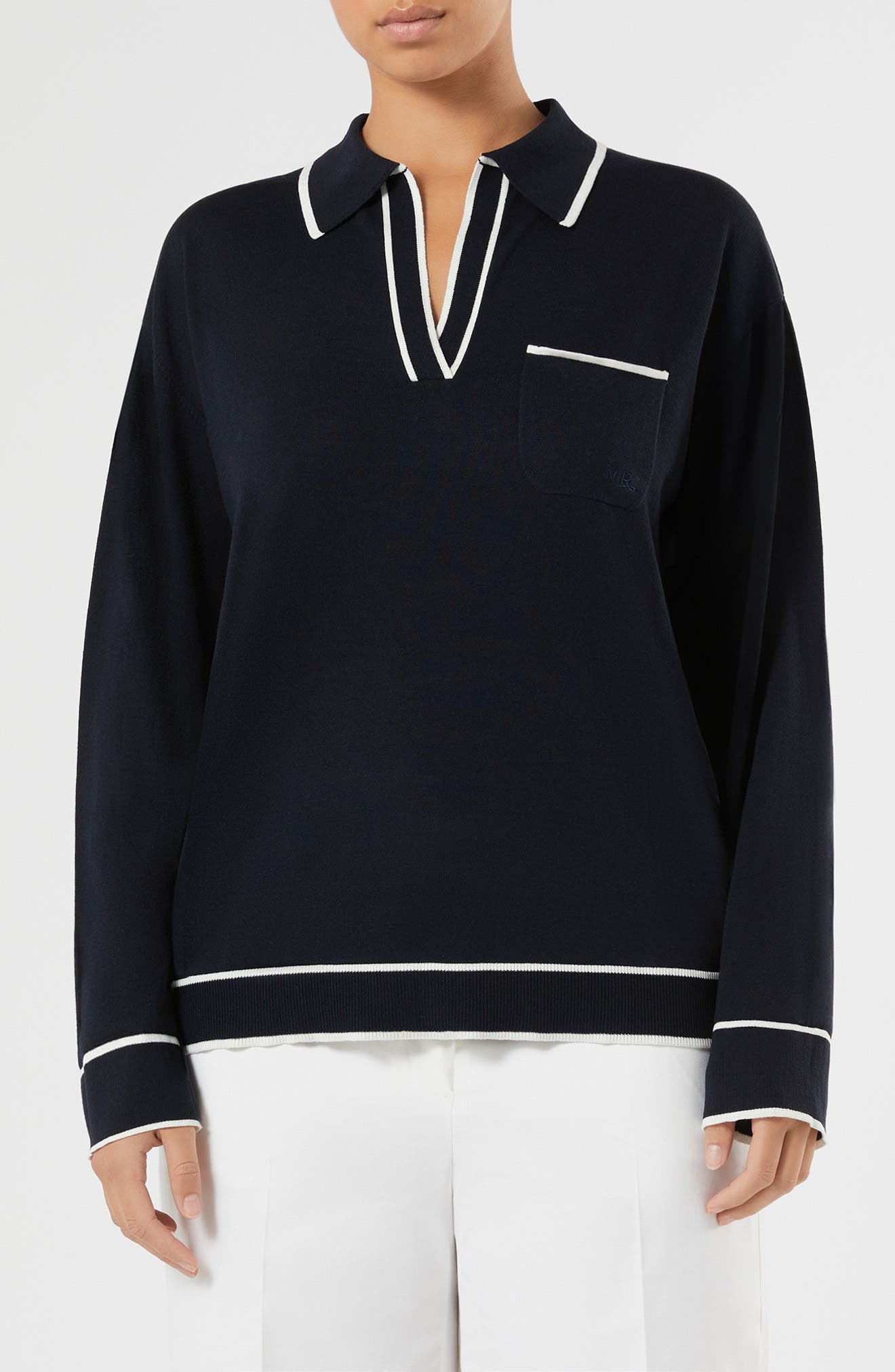 Ridente Contrast Silk & Cotton Sweater