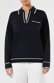 Marina Rinaldi Ridente Contrast Silk & Cotton Sweater