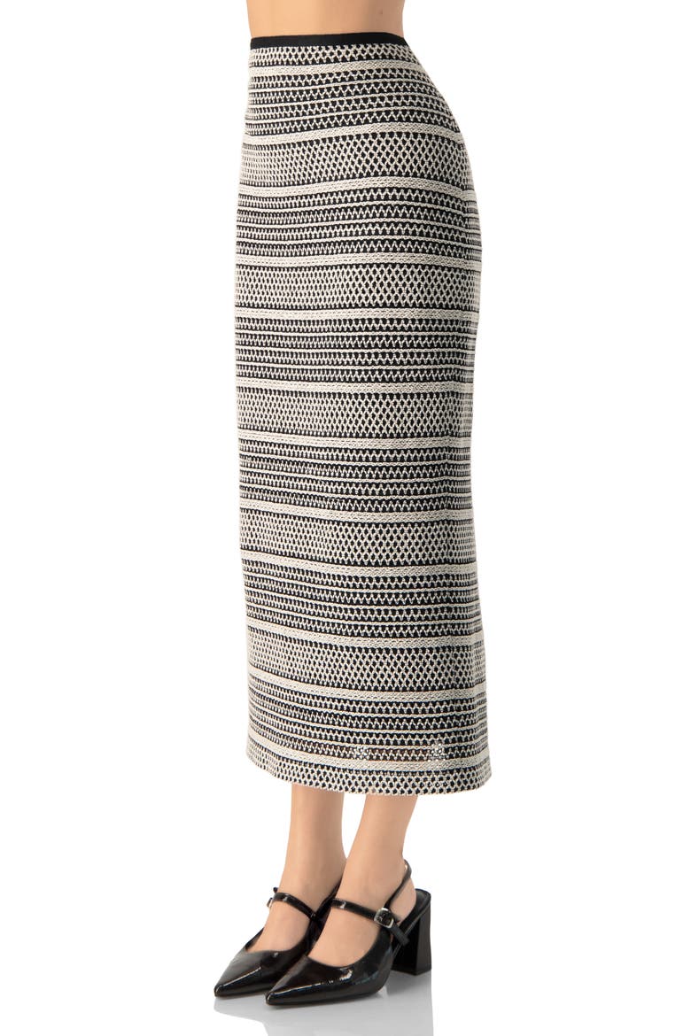 Knitted Midi Pencil Skirt, Alternate, color, Black