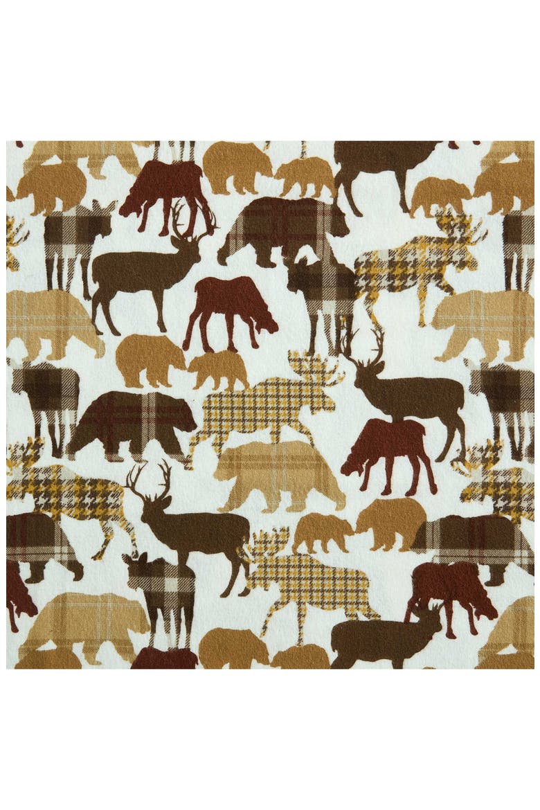 Animal Plaids Cotton Flannel Sheet Set, Alternate, color, OFF WHITE/ BROWN/ YELLOW