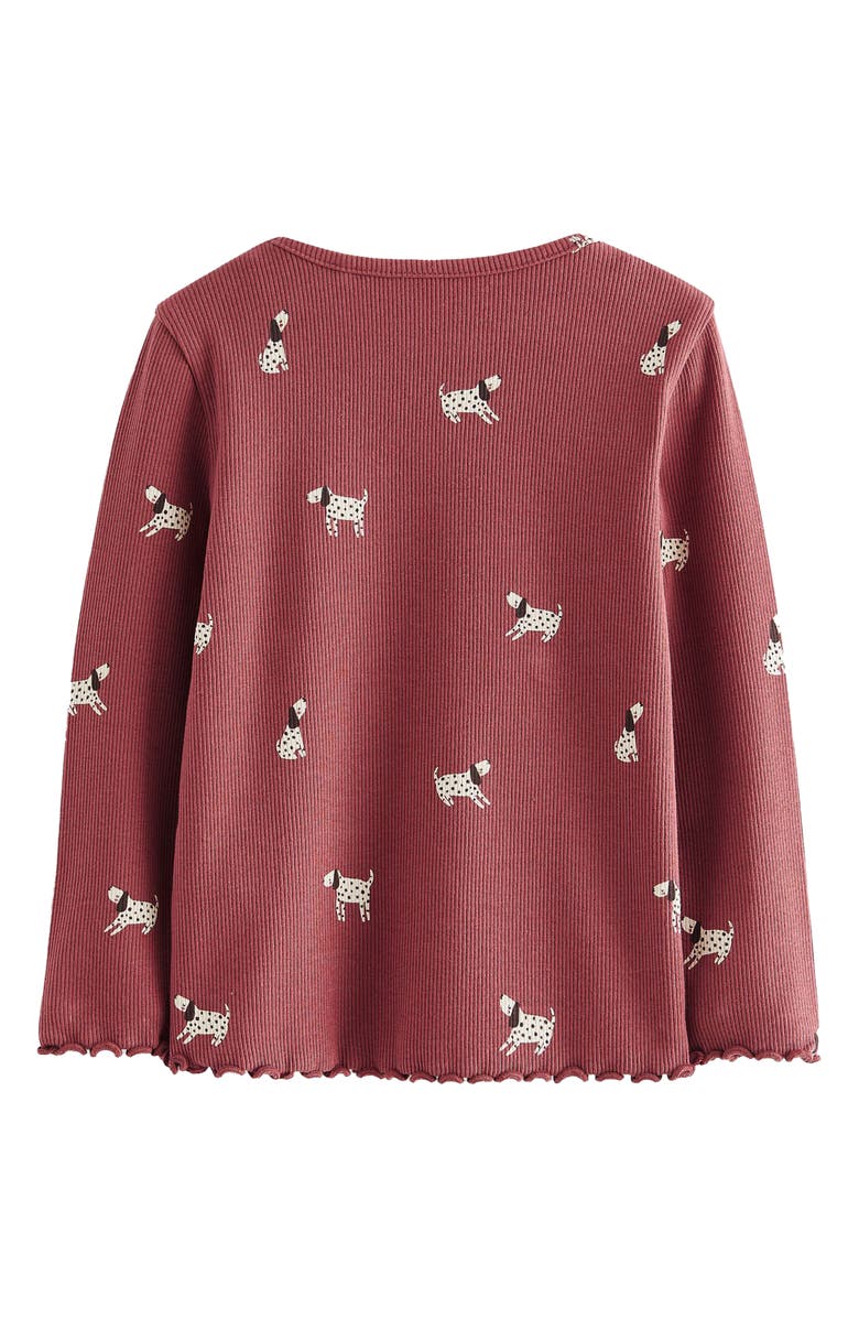NEXT Kids' Dalmatian Print Long Sleeve Cotton Rib Top, Alternate, color, 