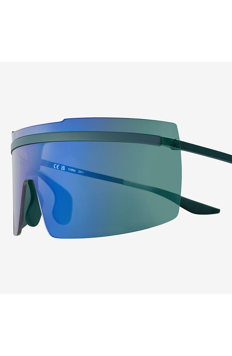 Nike Echo Shield 67mm Sunglasses, Alternate, color, Matte Vintage Green / Blue Mir