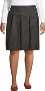 Lands' End Plus Size Solid Top of Knee Box Pleat Skirt