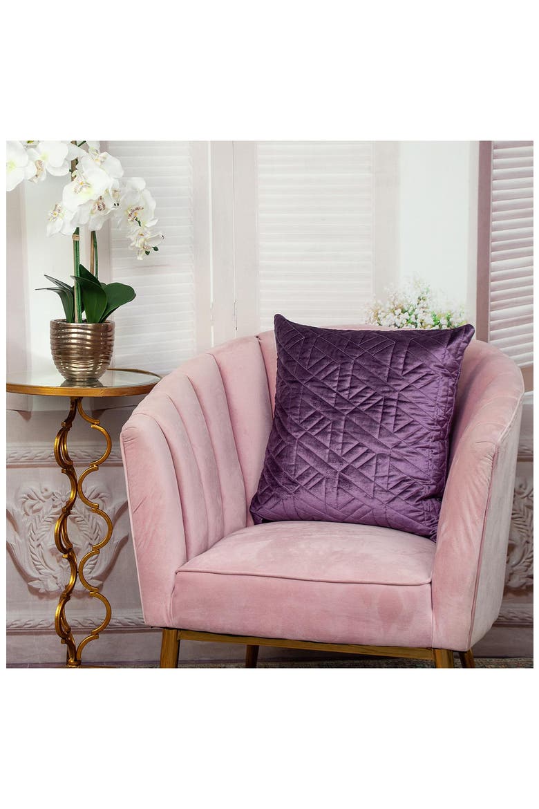Delta Topstitched Throw Pillow, Alternate, color, PURPLE