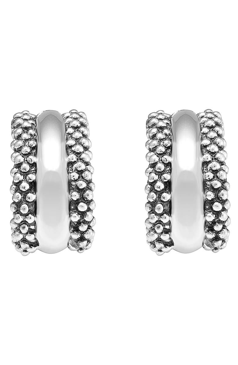 LAGOS Caviar<sup>™</sup> Sterling Silver Hoop Earrings, Alternate, color, Sterling Silver