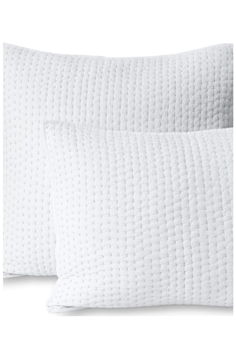 Seed Stitch Quilted Pillow Sham, Main, color, White