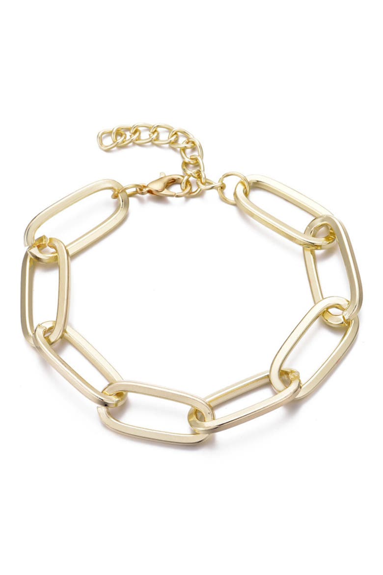 Chunky Paper Clip Chain Bracelet, Main, color, GOLD