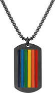 STEELTIME Men's Enamel Dog Tag Pendant Necklace
