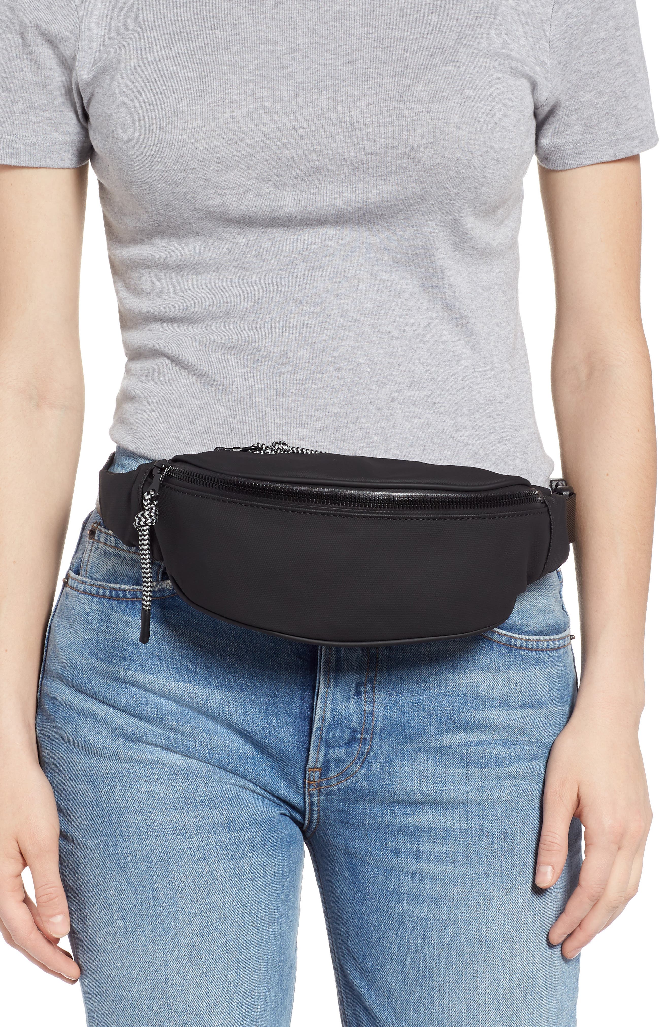 Mason Water Resistant Belt Bag, Alternate, color, BLACK/ BLACK